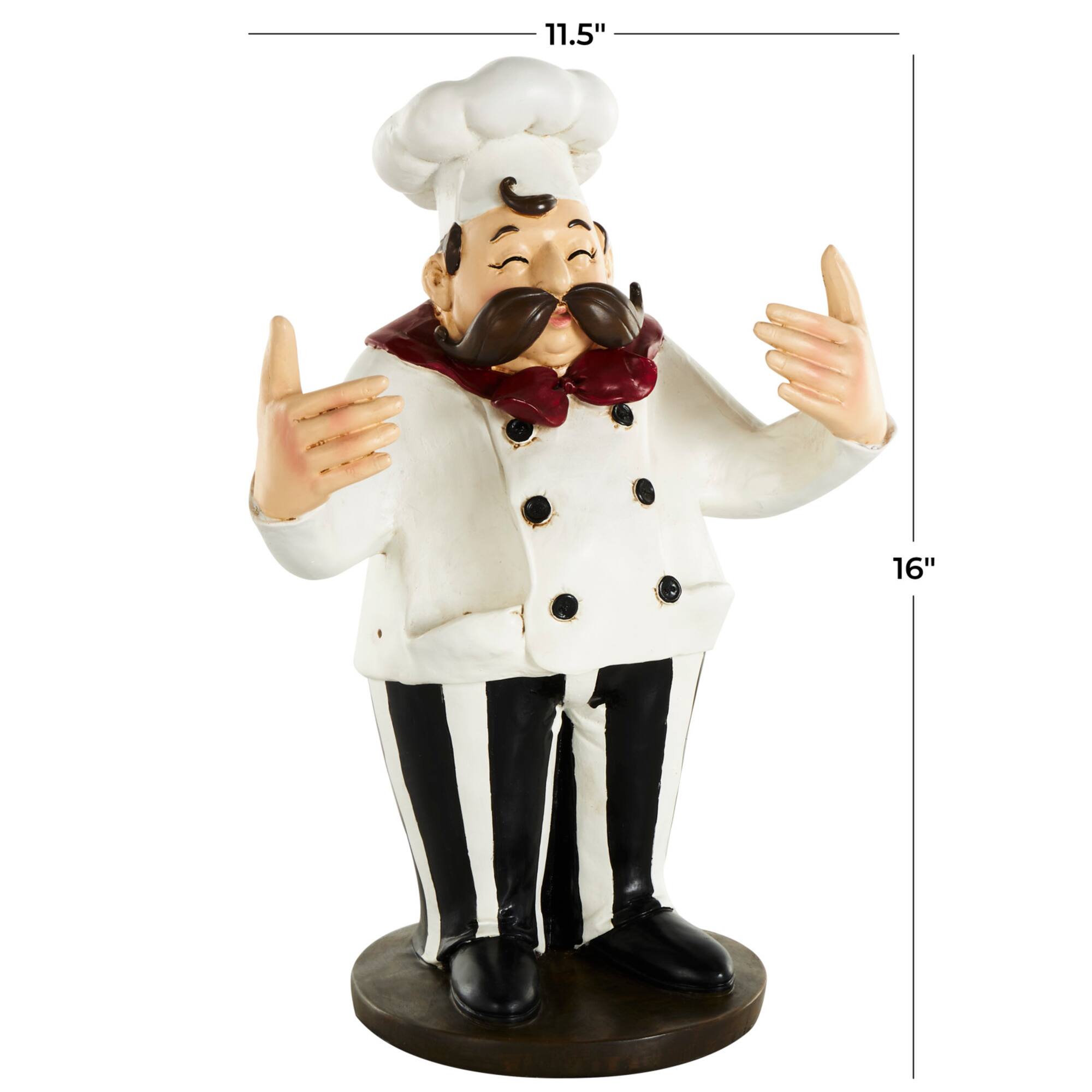 16" Chef Sculpture with Wine Holder Slots